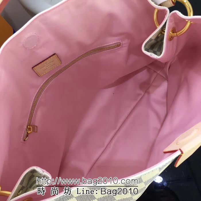 路易威登LV頂級原單 M43703 原廠monogram帆布白格購物包 YDH1369